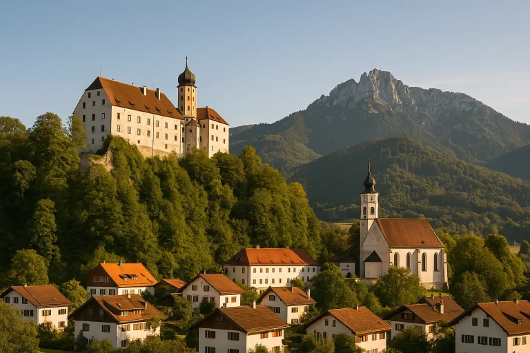 Aschau - Schloss Hohenaschau im Abendlicht