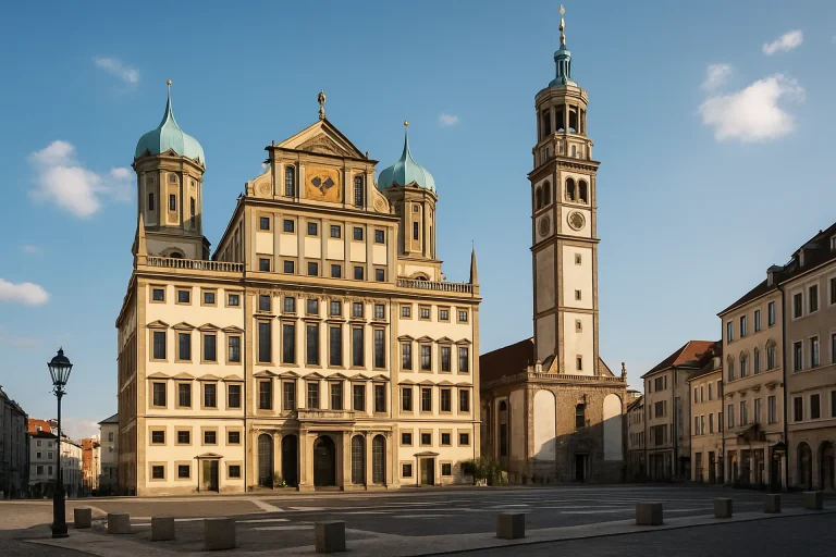 Rathaus und Perlachturm in Augsburg