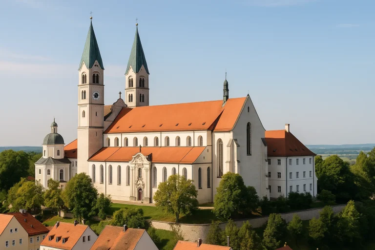 Freisinger Dom über den Hügeln