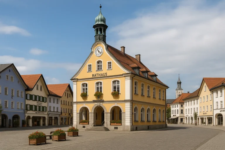 Miesbacher Marktplatz im Sonnenschein