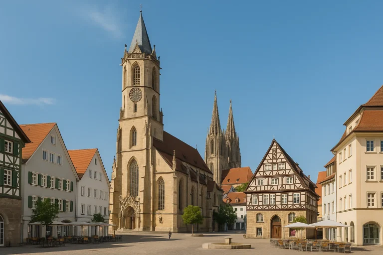 Marktplatz in Reutlingen bei Sonnenschein
