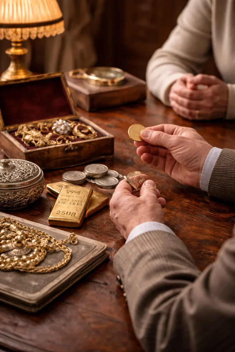 Wertvolle Schätze auf dem Tisch