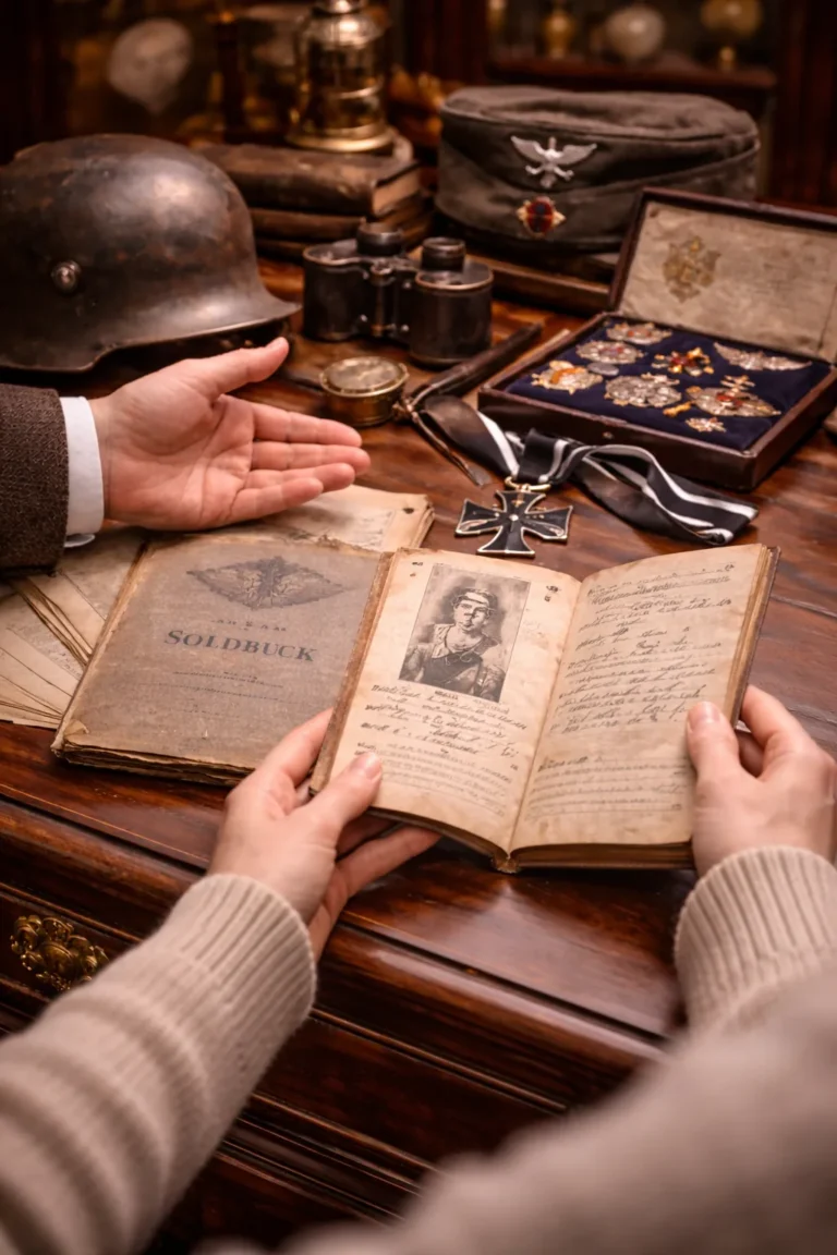 Historische Artefakte und Soldbuch